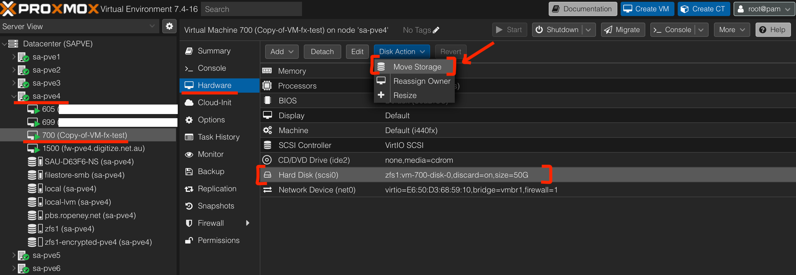 Move PVE Disk Storage to encrypted volume