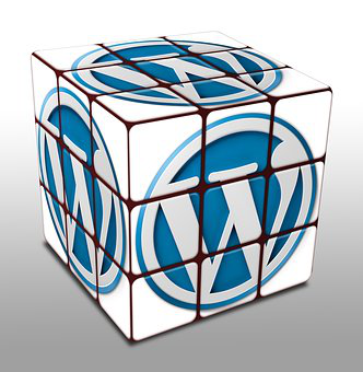 The WordPress logo stuck onto a rubix cube