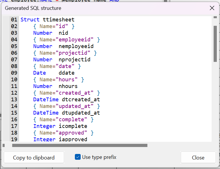 Dataflex SQL Demo